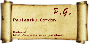 Pauleszku Gordon névjegykártya